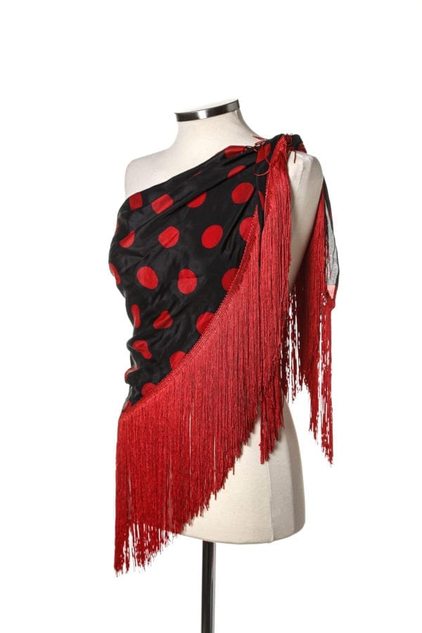 Mantón negro y rojo